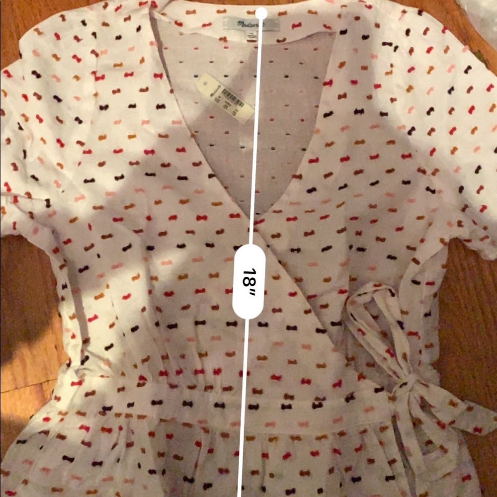 NWT $80 Madewell Ruffle Hem Wrap Top White - Picture 6 of 7